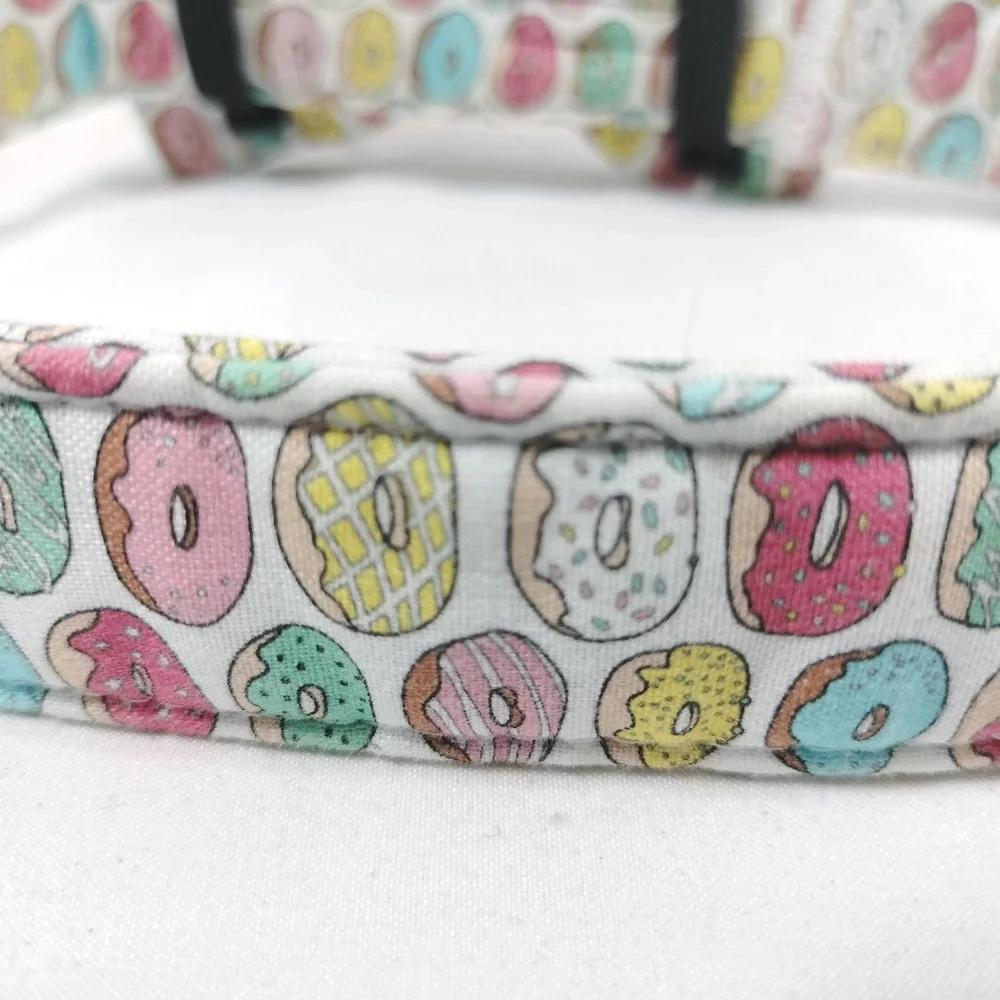 Unique Style Paws Multicolor Donut Dog Collar; Bowtie, Adjustable, Metal Buckle